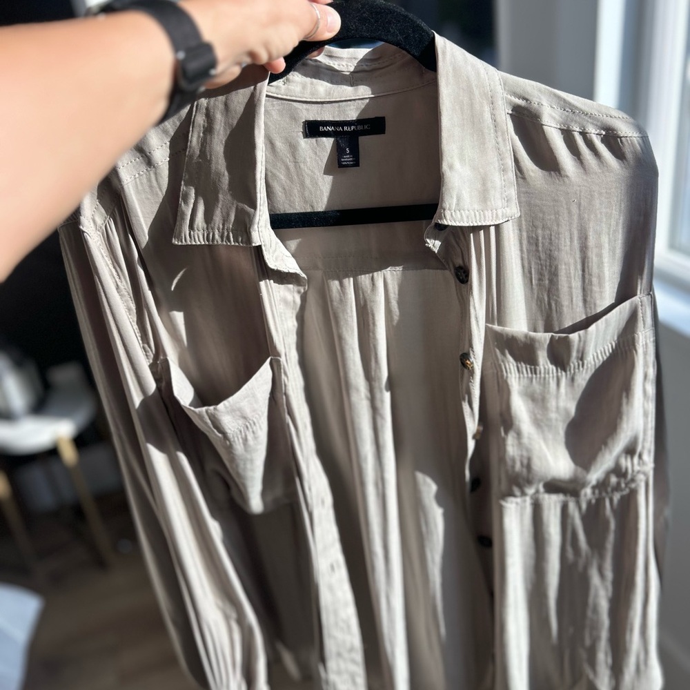 Banana Republic Light Tan Shirt Jacket